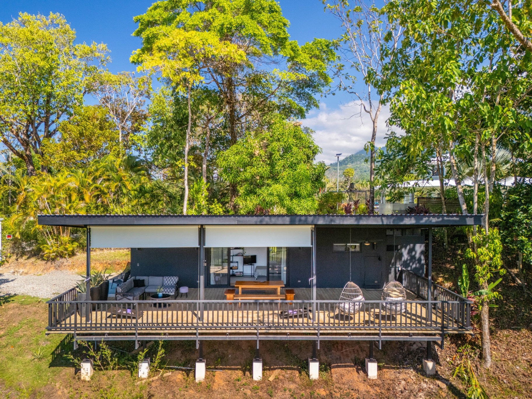 The Container Apartment — modern container home with wraparound deck in the Ojochal jungle