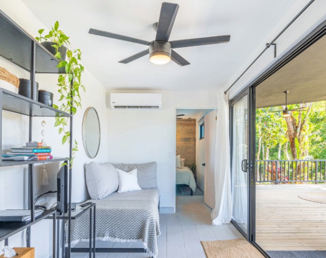 The Container Apartment interior and deck